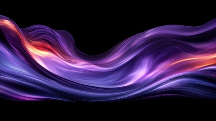 Obraz premium Abstract purple wave, dark background, digital art, website header