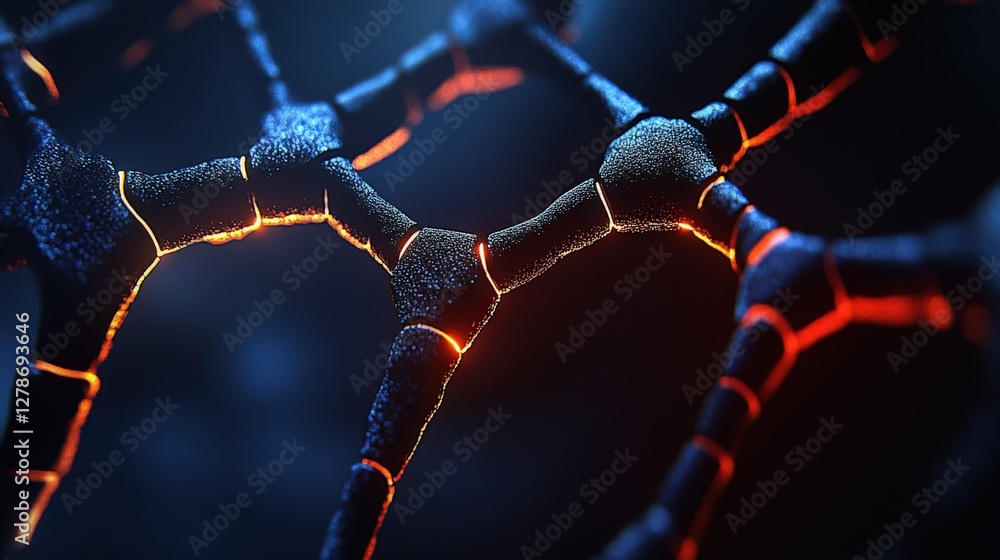 Poster glowing web structure depiction representing clean design and modern technology for creative project