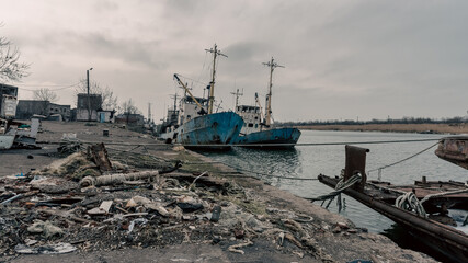 old ship ran aground in Ukraine