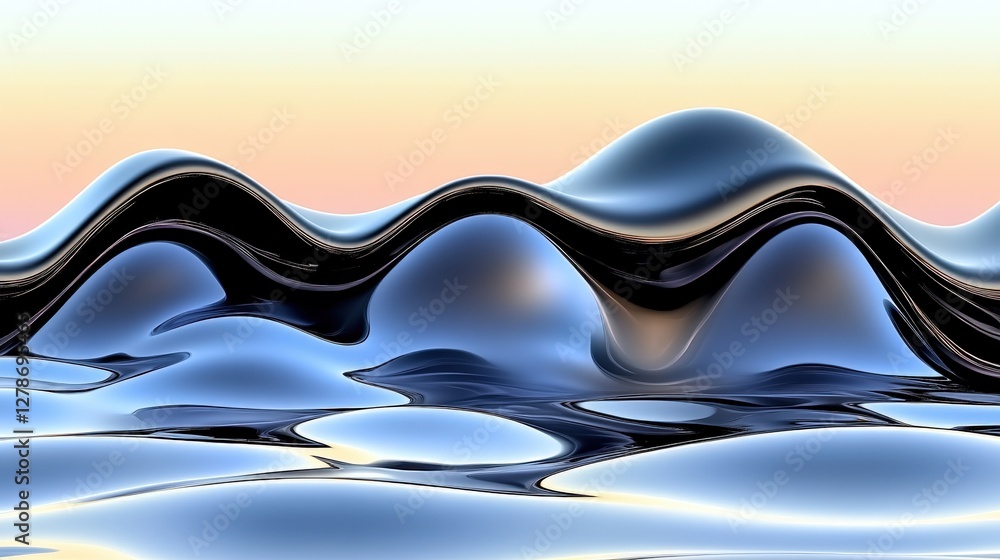 Poster smooth navy blue surface with rich tones and softly diffused light for abstract background use