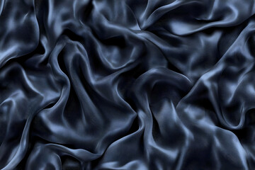 Fototapeta premium Dark Blue Silk Drape 3D Illustration
