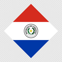 Fototapeta premium Paraguay rhombus flag. Vector illustration.