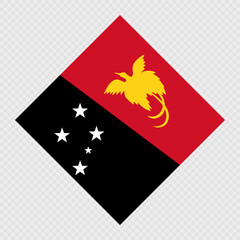 Papua New Guinea rhombus flag. Vector illustration.