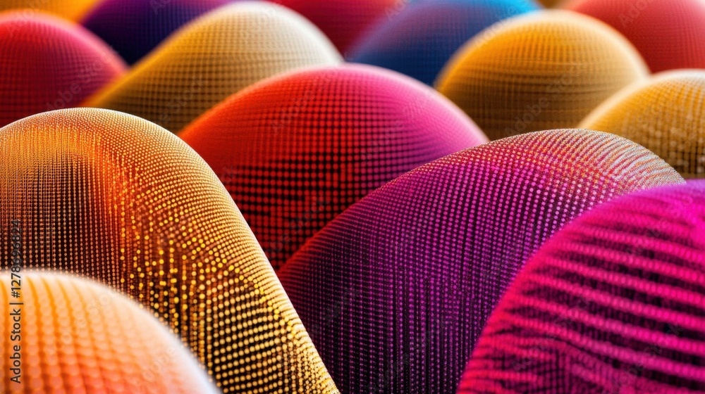 Poster vibrant representation of glowing energy waves in a clean abstract design with colorful gradients an