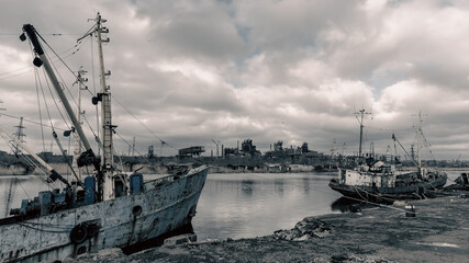 old ship ran aground in Ukraine