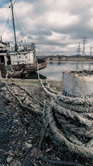 old ship without people ran aground in Ukraine during the war with Russia
