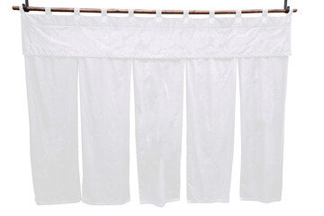 white vertical fabric Japanese style door and window flag with waving texture isoalate white background
