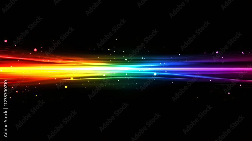 Aufkleber light trails swirling across dark backdrop, blending luminescent particles into energetic visual mov