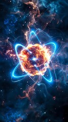 Digital technology electronic rotating sphere poster background