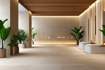 Fototapeta premium Warm spa setting with candles and towels