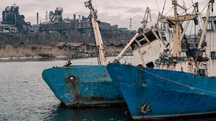old ship ran aground in Ukraine