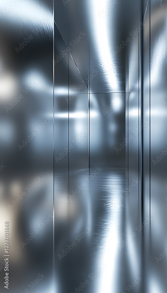 Aufkleber shiny metal surface reflecting light creating abstract patterns
