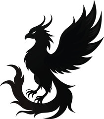 Obraz premium Black Phoenix Silhouette vector illustration