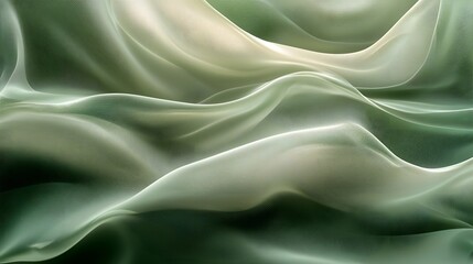 Fototapeta premium Serene Organic Texture with Flowing Green Gradients and Gentle Light Reflections