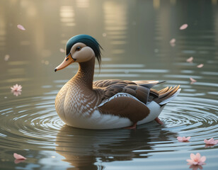 Fototapeta premium Colorful Beauty: Mandarin Duck