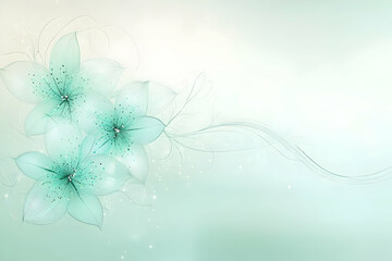 Elegant Teal Flower Illustration