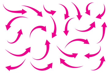 Black arrows set. Curved arrows. Arrow sign. Flat style icons.