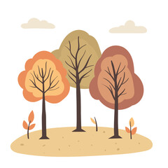 Autumn Forest Landscape: Warm Tones and Serene Atmosphere