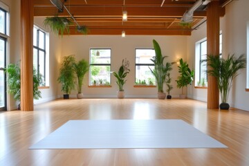 Fototapeta premium Peaceful yoga studio promoting mindfulness