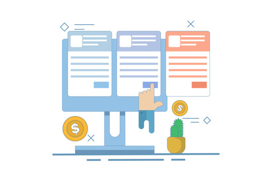 Concept of Selling online subscriptions, Selling products and services with subscription packages, Earn money online. Sell packages to increase revenue with website maintenance packages for clients.