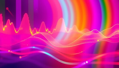 Vibrant Abstract Data Visualization: Colorful Waves & Charts