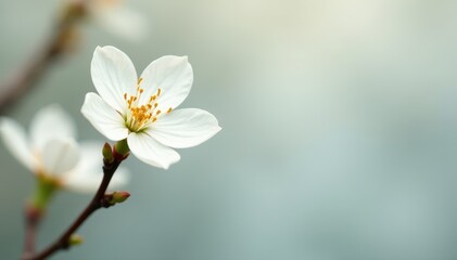 Delicate white blossoms, petals unfurled, pure backdrop , macro, wedding