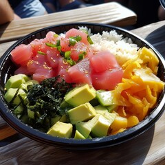 Summer refreshing seafood rice