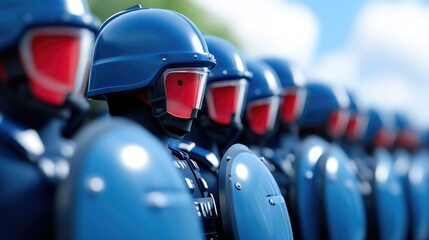 Fototapeta premium Law enforcement protecting protestors’ democratic rights
