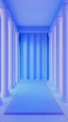 Obraz premium 3D Render Blue Classical Columns Abstract Background