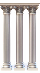 Triple Corinthian Columns 3D Render