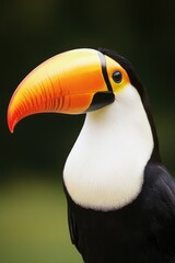 Naklejka premium Colorful toucan with striking beak and vibrant plumage, showcasi