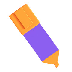 office highlighter 3d icon illustration