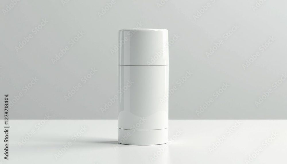 Aufkleber minimalist deodorant stick mockup with sleek design on smooth white surface with soft lighting