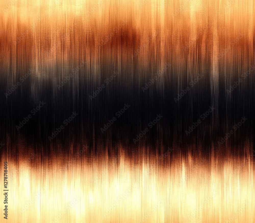 Poster soft gradient of golden bronze transitioning to deep black hues, seamless pattern style.