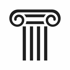 Elegant Classical Column Vector Icon for Architecture.