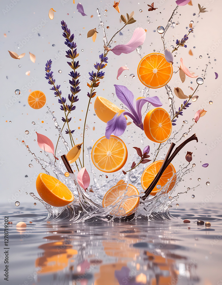 Poster orange juice splash