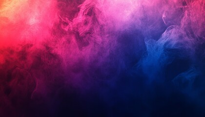 Dark Abstract Neon Smoke Background, Pink & Blue Gradient Aesthetic