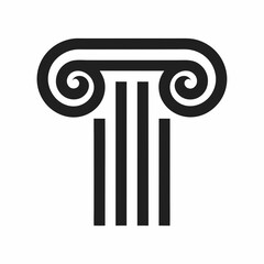 Elegant Classical Column Vector Icon for Architecture.