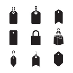 minimalist design, price tags, labels, shopping tags, retail symbols, , flat graphic design, vector illustrations
