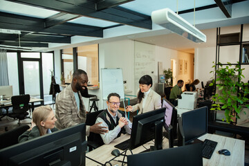 Team collaboration in modern office environment