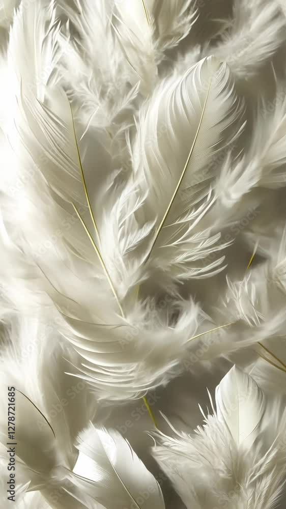 Poster soft white feathers create a delicate texture ideal for artistic décor and design projects