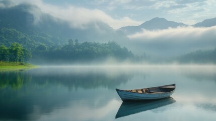 Fototapeta premium A luxurious white sailboat gliding over crystal-clear blue waters.