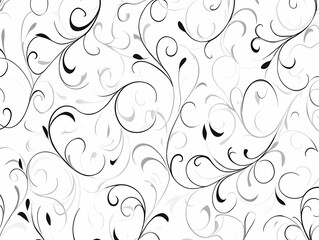 Elegant Swirl Floral Pattern Background Illustration