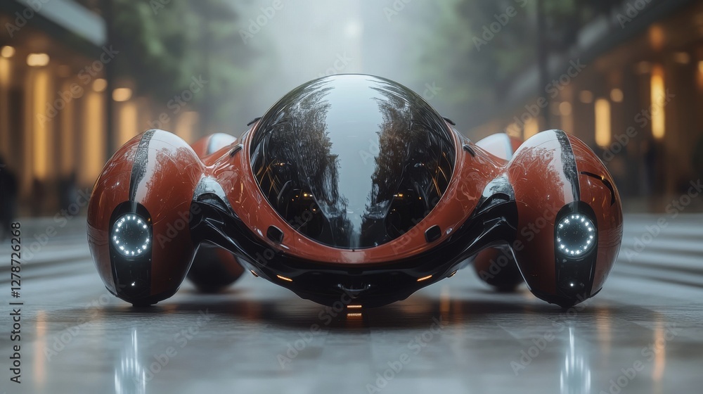 Poster futuristic technology vehicle with distinctive design and style