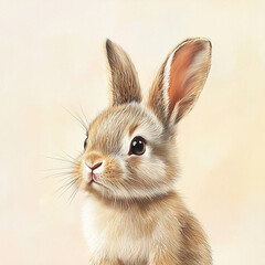 Set of cute watercolor rabbits with baskets of flowers png. Cute fluffy rabbits with watercolor flowers. Spring concept. Cute rabbits with flowers. © Maria