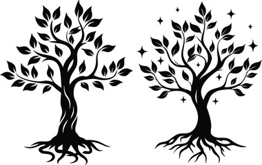Obraz premium tree silhouette vector illustration free eps download