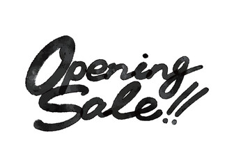 「Opening Sale」の手書き水彩文字　ベクターイラスト