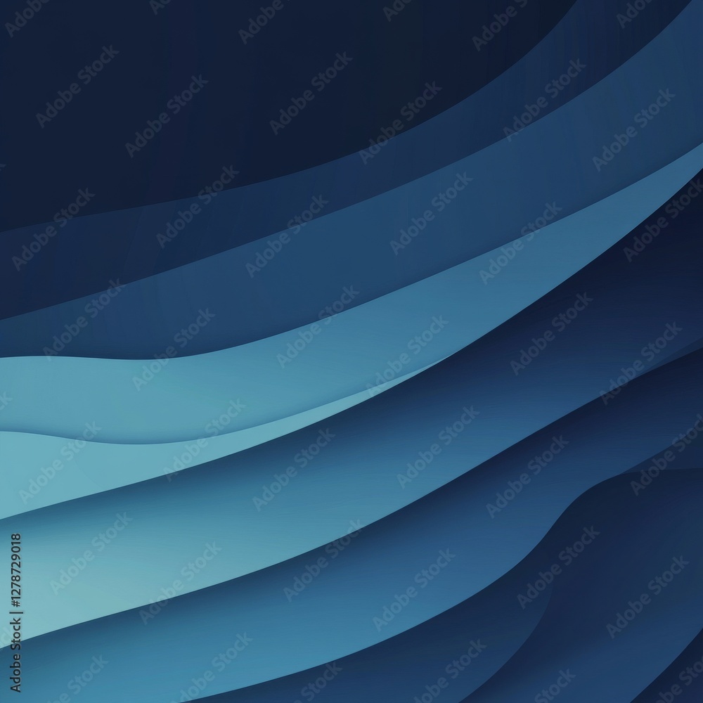 Poster abstract blue waves: a serene and elegant background with depth and flowing lines