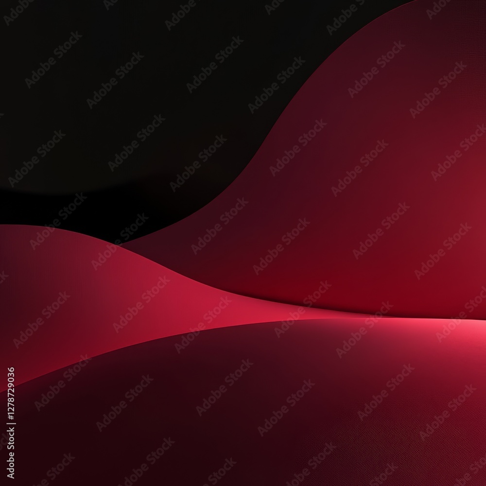 Poster abstract crimson waves: a dramatic interplay of light and shadow, highlighting the texture of undula
