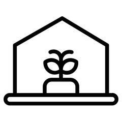 Agriculture Farm House Line Icon